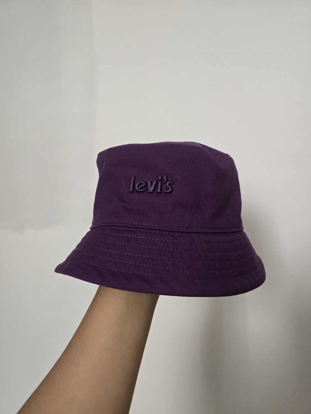 Levi's Reversible Deep Purple And Red Bucket Hat with Embroidered Logo
